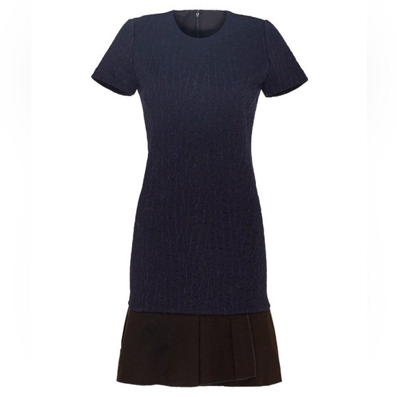 Tory Burch Quilted Jacquard Dress in Navy/Black Size M - Picture 4 of 8